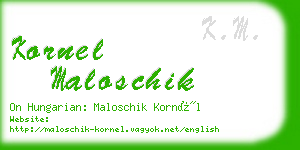 kornel maloschik business card